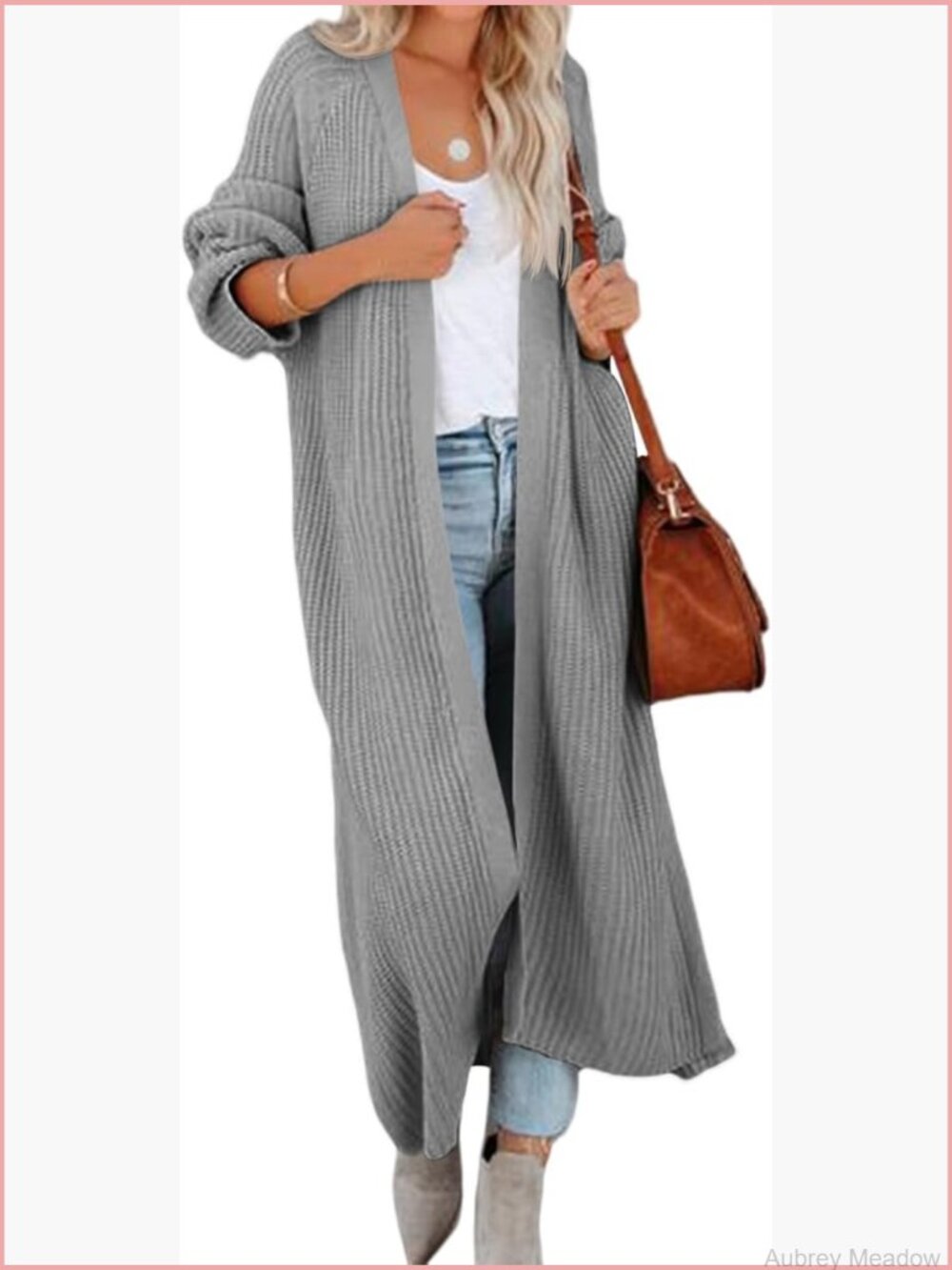 Oversized Long Cardigan Sweater Open Front Knit Duster Coat